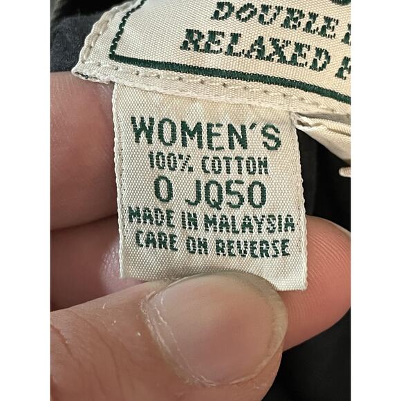 L.L.Bean Pants Womens 14 Tall Olive Green Double L Relaxed Fit Chino Cotton - Picture 10 of 12